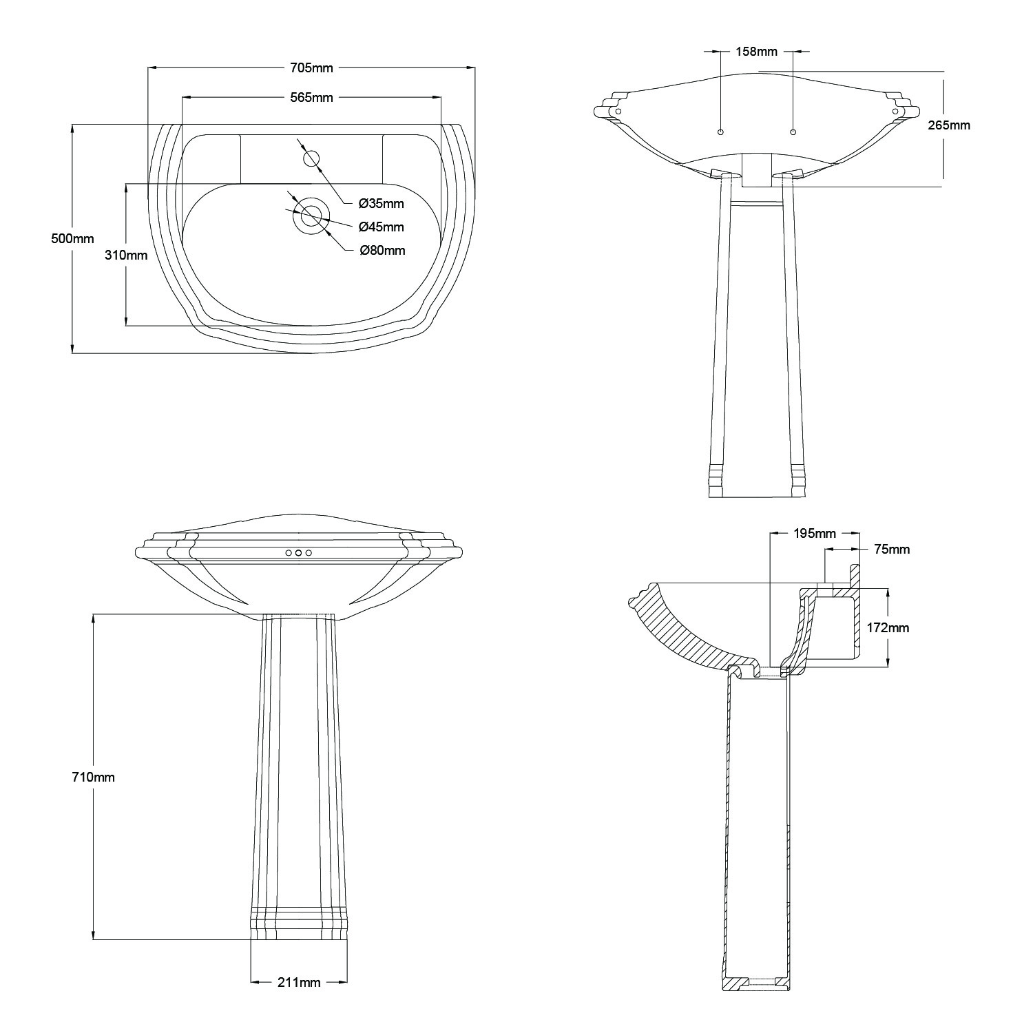 kohler portraits pedestal sink